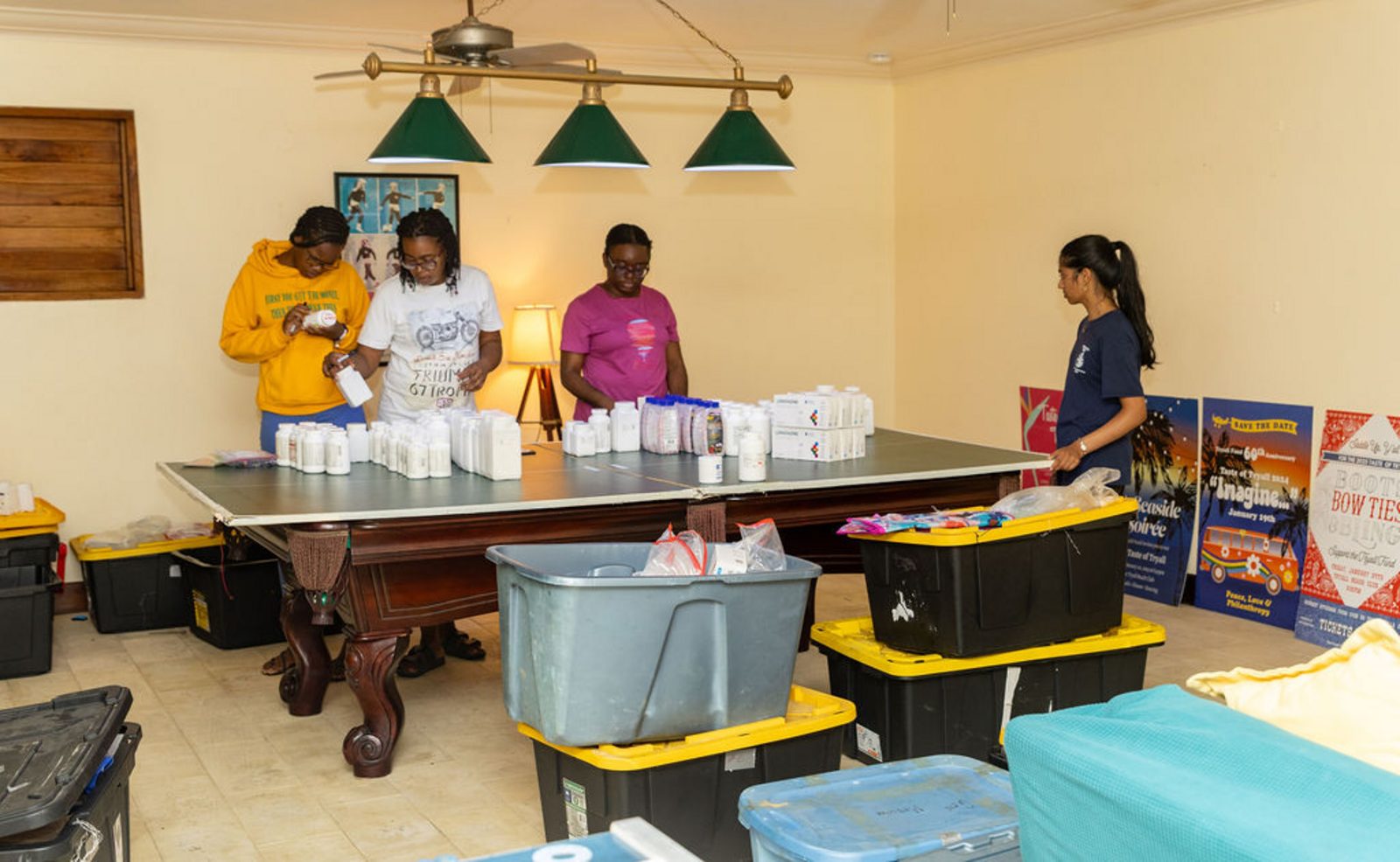 Health Week 2025 supplies staging area